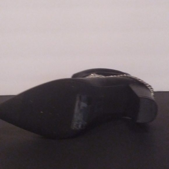 Woman's Forever 21 Black Slouchy Chain Booties - Picture 6 of 8